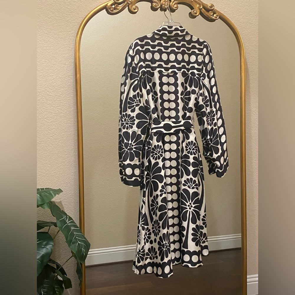 Farm Rio Palermo Long-Sleeve Belted Midi Dress Size XS - Picture 6 of 15